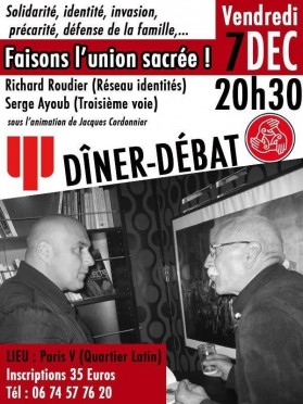 Dîner débat à Paris avec Richard Roudier et Serge Ayoub
